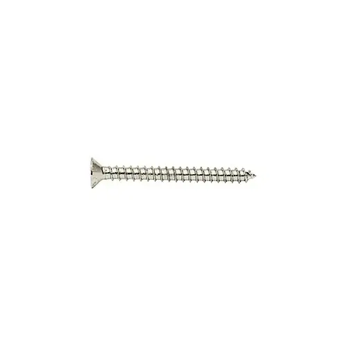 Polished Nickel 10 x 2" Wall Mounting Flat Head Phillips Sheet Metal Screws - pack of 10