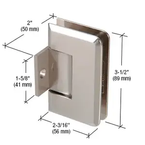 CRL P1N280BN Brushed Nickel Pinnacle 280 Series 180 Degree Pony Wall Mount Hinge