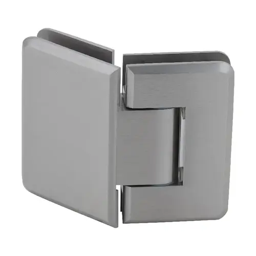 Brushed Nickel Pinnacle 345 Series Adjustable 135 Degree Glass-to-Glass Hinge Brushed Nickel Pinnacle 345 Series Adjustable 135 Degree Glass-to-Glass Hinge