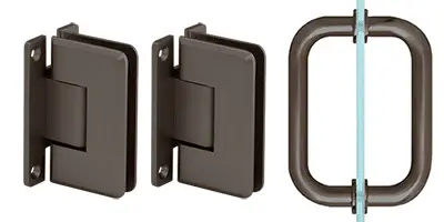 CRL Oil Rubbed Bronze Pinnacle Shower Pull and Hinge Set P1NS30RB CRL Oil Rubbed Bronze Pinnacle Shower Pull and Hinge Set P1NS30RB