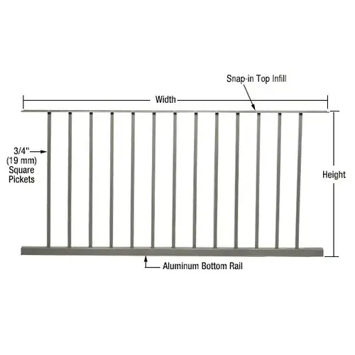 Beige Gray 200, 300, 350, and 400 Series 60"W x 42"H Picket Panel Beige Gray 200, 300, 350, and 400 Series 60"W x 42"H Picket Panel