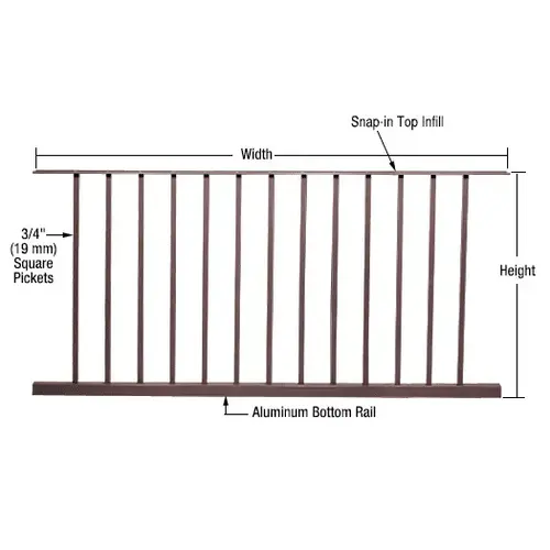 Matte Bronze 200, 300, 350, and 400 Series 60"W x 42"H Picket Panel Matte Bronze 200, 300, 350, and 400 Series 60"W x 42"H Picket Panel