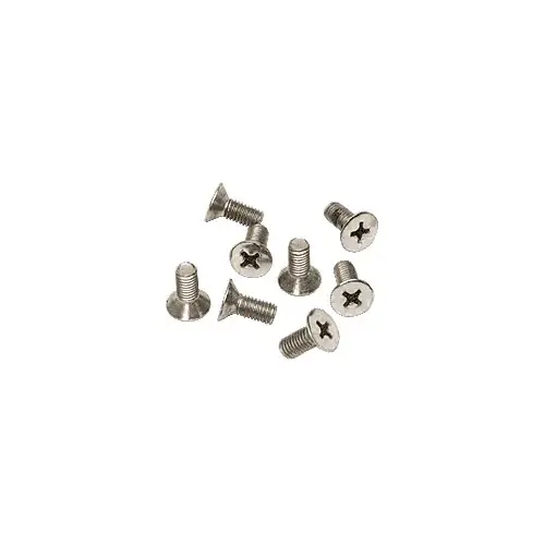 Brushed Nickel 6 x 12 mm Cover Plate Flat Head Phillips Screws - pack of 8