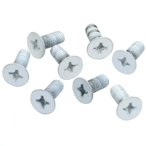 White 6 x 15 mm Cover Plate Flat Head Phillips Screws - pack of 8 White 6 x 15 mm Cover Plate Flat Head Phillips Screws - pack of 8