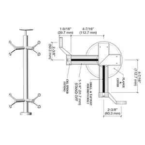 CRL P636LPS Polished Stainless 36" P6 Series Spider 90 Degree Corner Post Railing Kit
