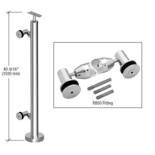 Polished Stainless P7 Series Railing End Post Kit With RB50F Fittings Polished Stainless P7 Series Railing End Post Kit With RB50F Fittings
