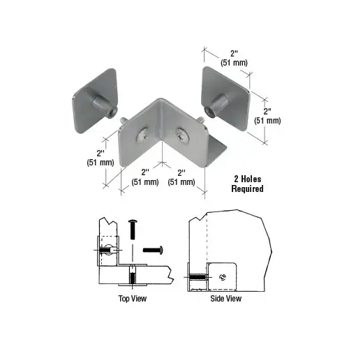 Brushed Stainless Bullet Resistant Protective Barrier System 90 Degree Bottom Mount Outside Clamp Brushed Stainless Bullet Resistant Protective Barrier System 90 Degree Bottom Mount Outside Clamp