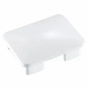 CRL PC1EWW Sky White Rectangular AWS Post Cap for 180 Degree Center or End Post