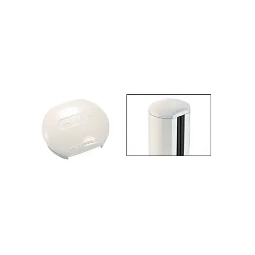 Sky White Aluminum Windscreen System Round Post Cap for 180 Degree Center or End Posts Sky White Aluminum Windscreen System Round Post Cap for 180 Degree Center or End Posts