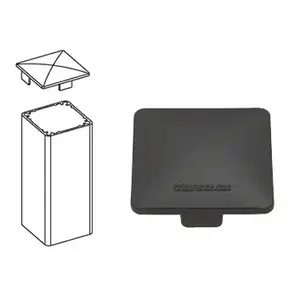 CRL PC2BL Matte Black 100 Series Low Profile Post Cap