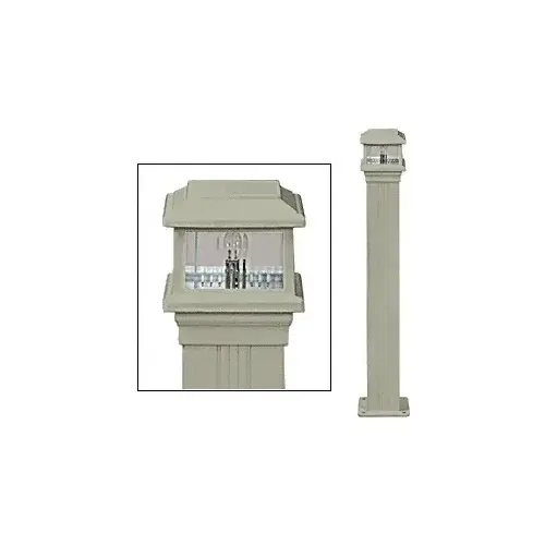 Beige Gray Decorative Cap Light for 4" x 4" Vertical Aluminum Post Beige Gray Decorative Cap Light for 4" x 4" Vertical Aluminum Post