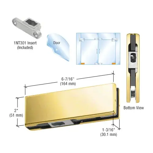 Brass Bottom Door Patch with 1NT301 Insert Brass Bottom Door Patch with 1NT301 Insert