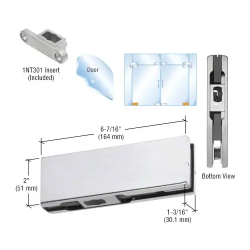 Brushed Stainless Bottom Door Patch with 1NT301 Insert