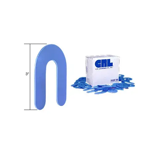 Blue 1/16" x 3" Plastic Horseshoe Shims