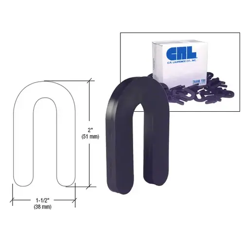 Black 1/4" x 2" Plastic Horseshoe Shims