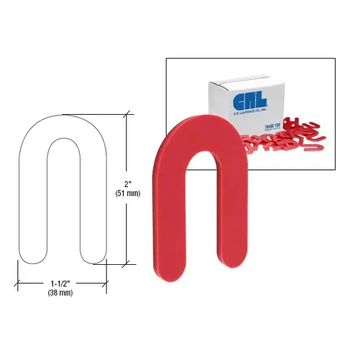 Red 1/8" x 2" Plastic Horseshoe Shims