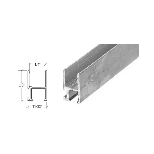 Mill Standard Style Triple Track Top And Side Frame, 72" Stock Length, Mill Finish, Sliding Window Hardware Component