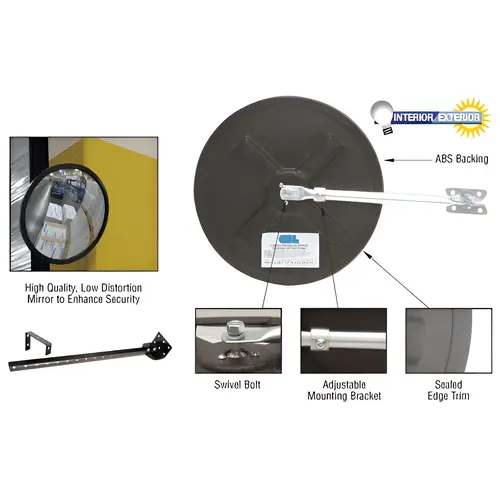 26" Diameter Circular Heavy-Duty Clear Plexiglas Convex Mirror 26" Diameter Circular Heavy-Duty Clear Plexiglas Convex Mirror