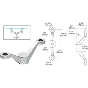 CRL PMH2BS Brushed Stainless Double Arm Heavy Duty Post or Column Mount Spider Fitting