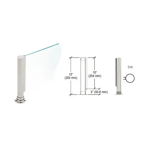 Brushed Stainless 12" Round PP01 Elegant Series Counter/Partition End Post With Air Space Brushed Stainless 12" Round PP01 Elegant Series Counter/Partition End Post With Air Space