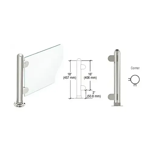 Polished Stainless 18" Round PP07 Elegant Series Counter/Partition Corner Post with Air Space Polished Stainless 18" Round PP07 Elegant Series Counter/Partition Corner Post with Air Space