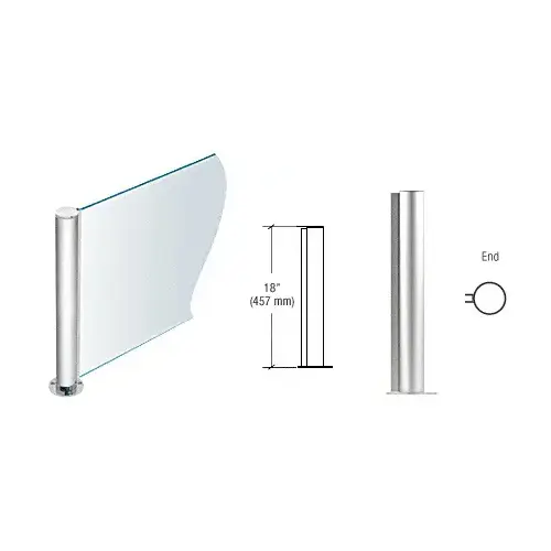 Polished Stainless 18" Round PP08 Elegant Series Counter/Partition End Post Polished Stainless 18" Round PP08 Elegant Series Counter/Partition End Post