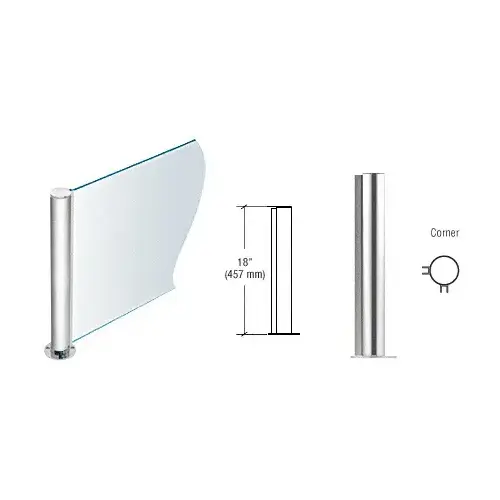 Polished Stainless 18" Round PP08 Elegant Series Counter/Partition Corner Post