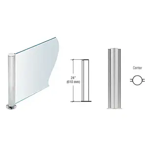CRL PP0824CBS Brushed Stainless 24" Round PP08 Elegant Series Counter/Partition Center Post