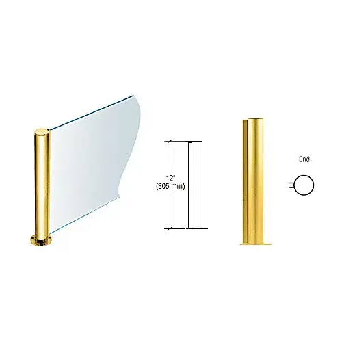 Polished Brass 12" Round PP08 Elegant Series Counter/Partition End Post Polished Brass 12" Round PP08 Elegant Series Counter/Partition End Post