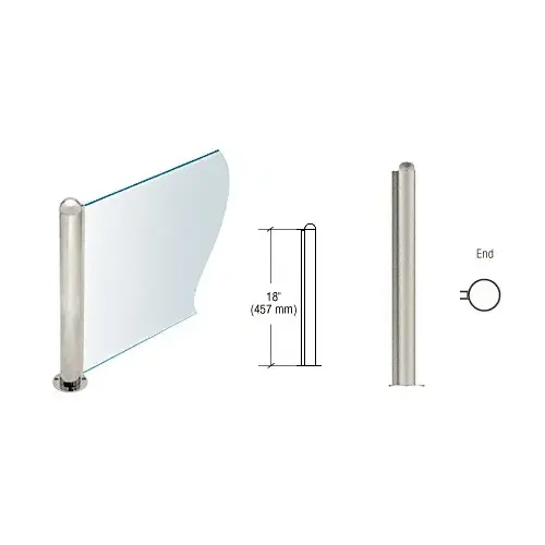 Brushed Stainless 18" Round PP09 Elegant Series Counter/Partition End Post