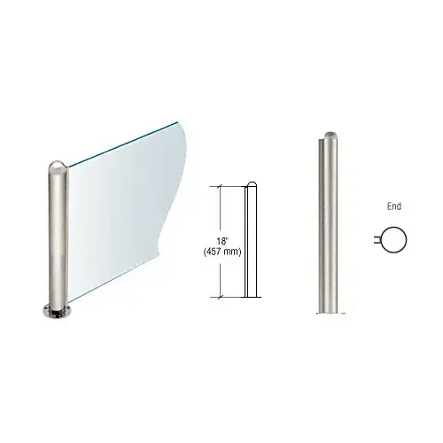 Polished Stainless 18" Round PP09 Elegant Series Counter/Partition End Post Polished Stainless 18" Round PP09 Elegant Series Counter/Partition End Post