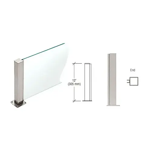 Brushed Stainless 12" High 1-1/2" Square PP43 Plaza Series Counter/Partition End Post Brushed Stainless 12" High 1-1/2" Square PP43 Plaza Series Counter/Partition End Post
