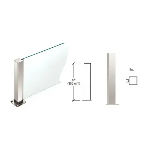Polished Stainless 12" High 1-1/2" Square PP43 Plaza Series Counter/Partition End Post Polished Stainless 12" High 1-1/2" Square PP43 Plaza Series Counter/Partition End Post