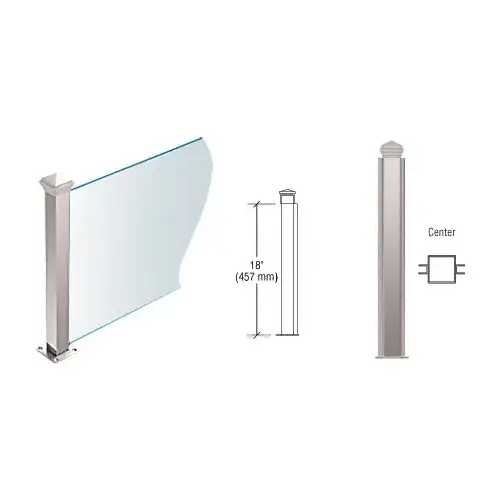 Polished Stainless 18" High 1-1/2" Square PP44 Plaza Series Counter/Partition Center Post Polished Stainless 18" High 1-1/2" Square PP44 Plaza Series Counter/Partition Center Post