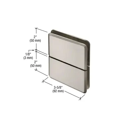 Brushed Nickel Prima 02 Series Glass-To-Glass Mount Hinge