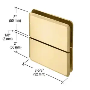 CRL PPH02SB Satin Brass Prima 02 Series Glass-To-Glass Mount Hinge
