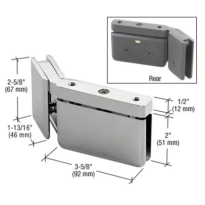 CRL Brushed Nickel LH 135 Degree Prima Hinge with U-Clamp PPH0735LBN