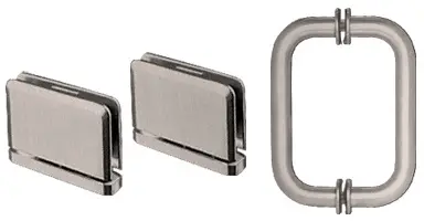 CRL Brushed Nickel Prima Shower Pull and Hinge Set PPHS3BN CRL Brushed Nickel Prima Shower Pull and Hinge Set PPHS3BN