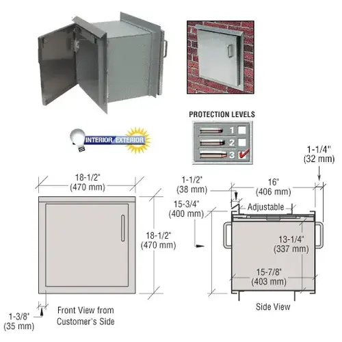 Package Receiver with Brushed Stainless Steel Door Protection Level 3 Package Receiver with Brushed Stainless Steel Door Protection Level 3