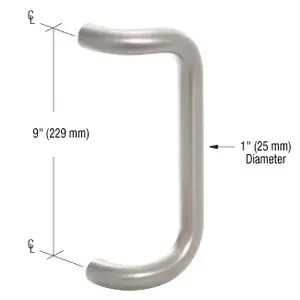 CRL PR03211 Clear Anodized 9" Centerline to Centerline Pull Handle