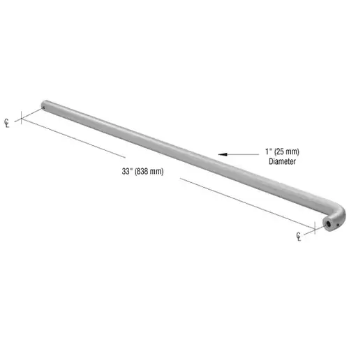 Clear Anodized Astral Push Bar for 36" Off-Set Hung Door