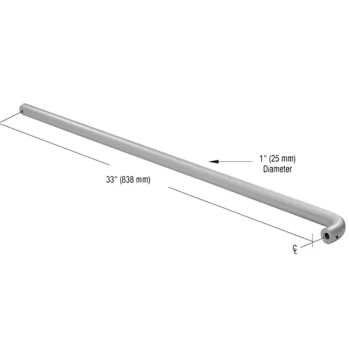 Clear Anodized Astral Push Bar for 36" Off-Set Hung Door