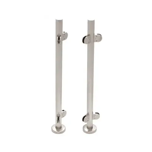 Brushed Stainless Steel Schedule 40 Custom Post Rail for Use with Glass Infill Panels Brushed Stainless Steel Schedule 40 Custom Post Rail for Use with Glass Infill Panels