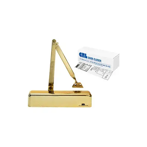 Brite Gold Anodized Adjustable Spring Power Size 1/2 to 4 Surface Mount Door Closer