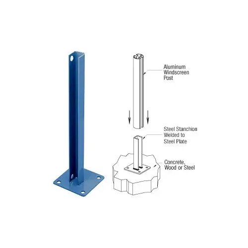 Custom Color AWS 90 Degree Welded Steel Surface Mount Stanchion For Rectangular Corner Post Powder Coated Custom Color AWS 90 Degree Welded Steel Surface Mount Stanchion For Rectangular Corner Post Powder Coated