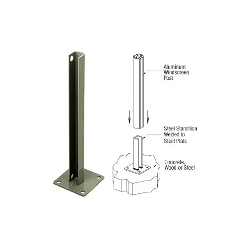 Beige Gray AWS Steel Stanchion for 180 Degree Round or Rectangular Center or End Posts Beige Gray AWS Steel Stanchion for 180 Degree Round or Rectangular Center or End Posts