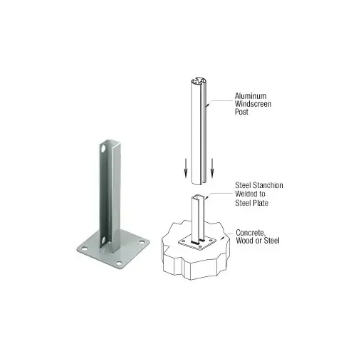 Agate Gray AWS Steel Stanchion for 90 Degree Round Corner Posts Agate Gray AWS Steel Stanchion for 90 Degree Round Corner Posts
