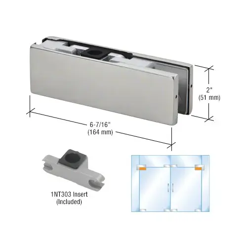 KABA Brushed Stainless Top Door Patch Fitting with Pivot Insert For 3/4" Glass