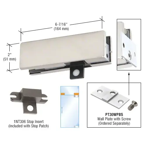 KABA Brushed Stainless Wall Mounted Transom Patch Fitting KABA Brushed Stainless Wall Mounted Transom Patch Fitting