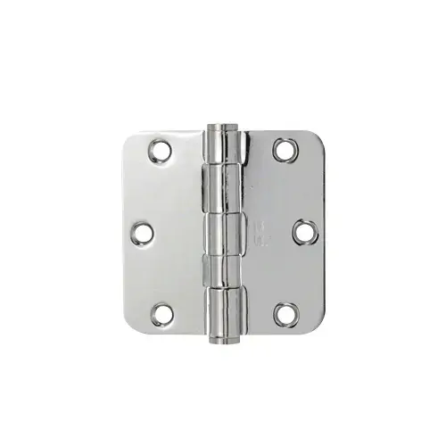 Brite Chrome 3-1/2" x 3-1/2" Residential Hinge 5/8" Radius Pair Brite Chrome 3-1/2" x 3-1/2" Residential Hinge 5/8" Radius Pair